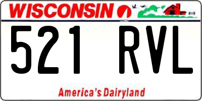 WI license plate 521RVL