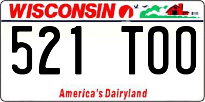 WI license plate 521TOO