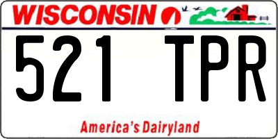 WI license plate 521TPR