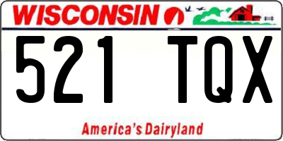 WI license plate 521TQX