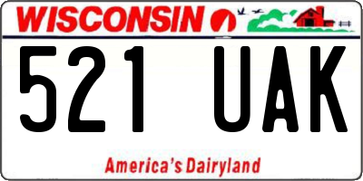 WI license plate 521UAK