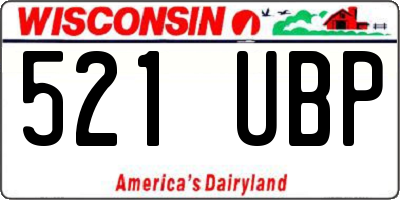 WI license plate 521UBP