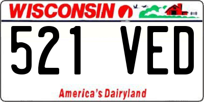 WI license plate 521VED