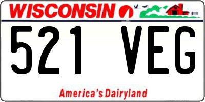 WI license plate 521VEG
