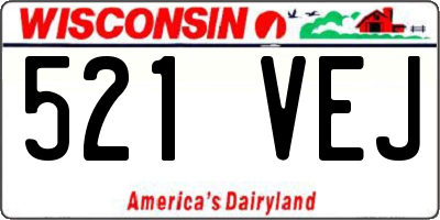 WI license plate 521VEJ
