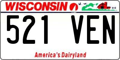WI license plate 521VEN