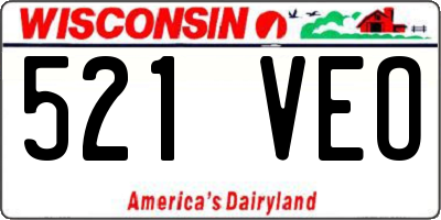WI license plate 521VEO