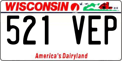 WI license plate 521VEP