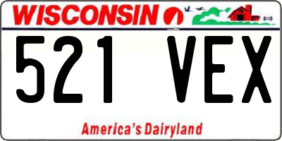 WI license plate 521VEX