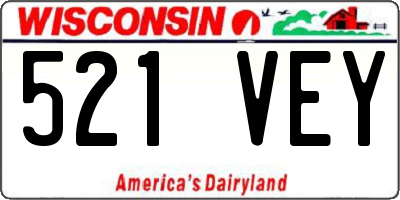 WI license plate 521VEY