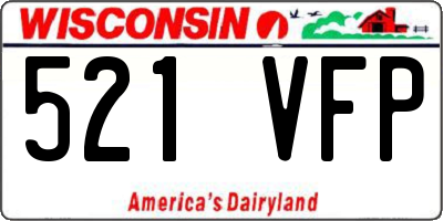 WI license plate 521VFP