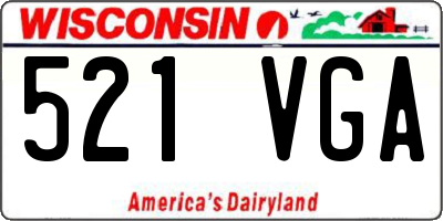 WI license plate 521VGA