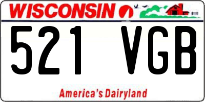 WI license plate 521VGB