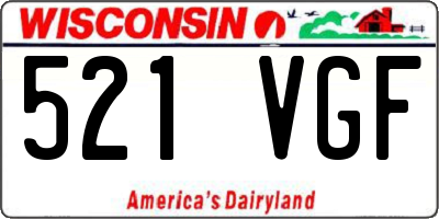 WI license plate 521VGF