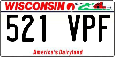 WI license plate 521VPF