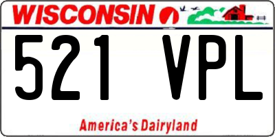 WI license plate 521VPL
