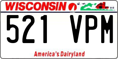 WI license plate 521VPM