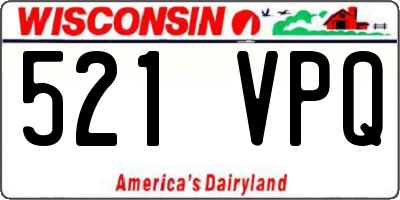WI license plate 521VPQ