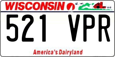 WI license plate 521VPR