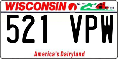 WI license plate 521VPW