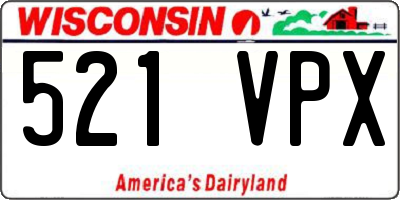 WI license plate 521VPX