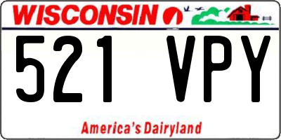 WI license plate 521VPY