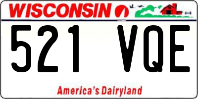 WI license plate 521VQE