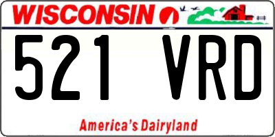 WI license plate 521VRD