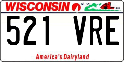 WI license plate 521VRE
