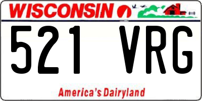 WI license plate 521VRG
