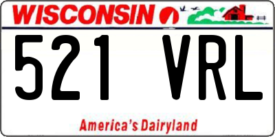 WI license plate 521VRL
