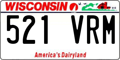 WI license plate 521VRM