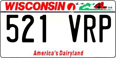 WI license plate 521VRP