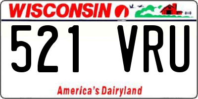 WI license plate 521VRU