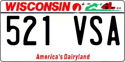 WI license plate 521VSA