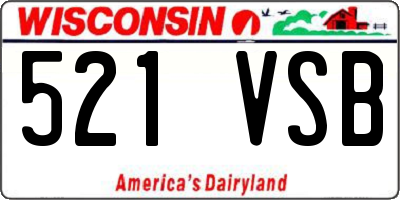 WI license plate 521VSB