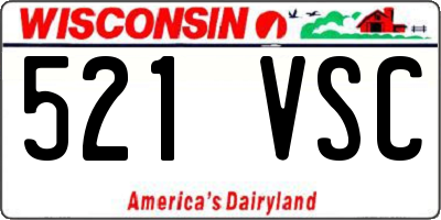WI license plate 521VSC