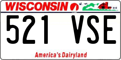 WI license plate 521VSE