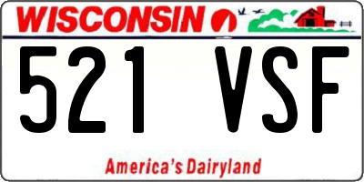 WI license plate 521VSF