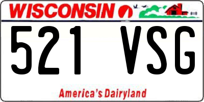 WI license plate 521VSG