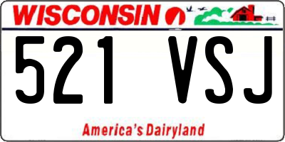 WI license plate 521VSJ