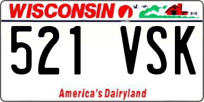 WI license plate 521VSK