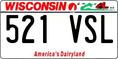 WI license plate 521VSL