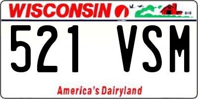 WI license plate 521VSM