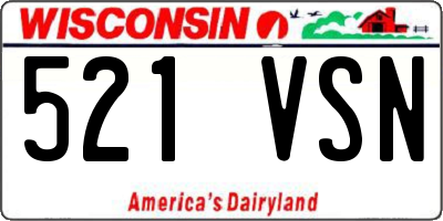 WI license plate 521VSN