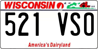 WI license plate 521VSO