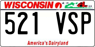 WI license plate 521VSP