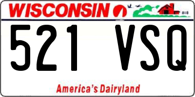 WI license plate 521VSQ