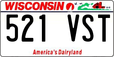 WI license plate 521VST