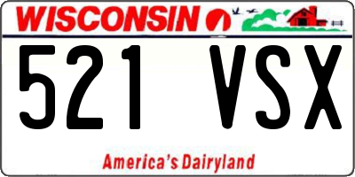 WI license plate 521VSX